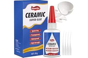 GLEAMGLEE Pegamento para Cerámica 35g – Adhesivo Fuerte e Impermeable para Porcelana, Platos, Baldosas, Manualidades, Alfarería y Más – Resistente al Calor
