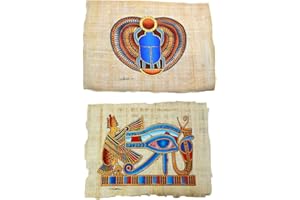 HORUS ARTESANÍA DE EGIPTO Horus Artisanat de Egypte fournit 2 papiros Originaux Faits et Peints à la Main en égypte. Le scarabée amulette de la Bonne Chance et Le œil de Horus Friendship Porte Protecteur