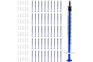 Bohoray 50pcs Jeringuilla 1ml, Jeringa de Plástico, Reutilizable Jeringas Estériles, Jeringuillas Envasadas de Forma Independiente Para Experimentos, Medición De Líquidos, Alimentación De Mascotas