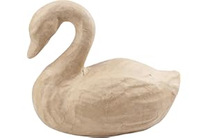 ‎DÉCOPATCH Décopatch SA192C Schwan (aus Pappmaché, Größe S, 16,5 x 8,5 x 14 cm, zu Personalisieren) 1 Stück natur