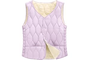 CMTOP Gilet Donna Pile Termico Morbido Smanicato Leggero Elegante Panciotto, Peluche Imbottito Caldo Senza Maniche Giacca, Trapuntato Corto Waistcoat Invernale Autunno con Tasche Bottoni