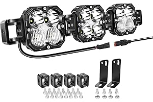 Willpower Barra LED 54cm 21 Pollici 90W 7500LM, Fari LED 12V 24V Faretti Luci da Lavoro per Fuoristrada Auto Trattore Camion 4x4 Barca ATV Veicoli Offroad, Impermeabile 6000K Bianca