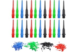 SURALIN 144 Pezzi Punta per Freccette Punta Plastica con Filettatura 2BA, Punta per Punte Freccette Plastica O-Ring Punte per Freccette Morbide