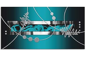 ‎ARTLAND ARTland Wandbild Alu Verbundplatte für Innen & Outdoor Bild 100x50 cm Moderne Kunst Abstrakt Muster Grafik Modern Petrol S7LW