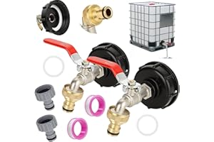 JMIATRY 2 Stk IBC Auslaufhahn 1/2, IBC Tank Auslaufhahn 1/2 zoll, IBC Auslaufhahn1000 Litre s60x6 für Bewässerung und Schläuche