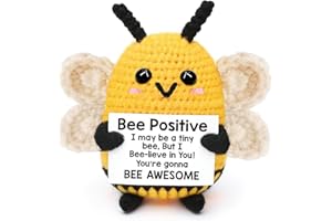 dinghaole Abeille émotionnelle positive, amusante faite à la main avec carte d'encouragement, cadeau positif, cadeau de soutien émotionnel mignon, cadeau d'abeilles, cadeau de départ pour collègues de