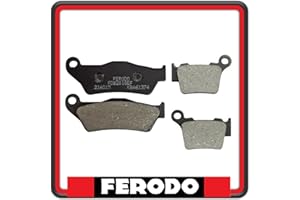 GSC RICAMBI SRL KIT PASTIGLIE PASTICCHE FRENO FRENI FERODO ANTERIORI E POSTERIORI COMPATIBILI CON KTM 125 EXC 2T 125 DAL 2004 IN POI (2 PEZZI)