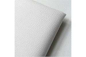 NIANTONG 160cm Large Tissu D'ameublement en Similicuir au Mètre Litchi Texture Imperméable Art Artisanat Leathercloth pour Meubles Chaise Canapé, Bricolage(Color:Blanc)