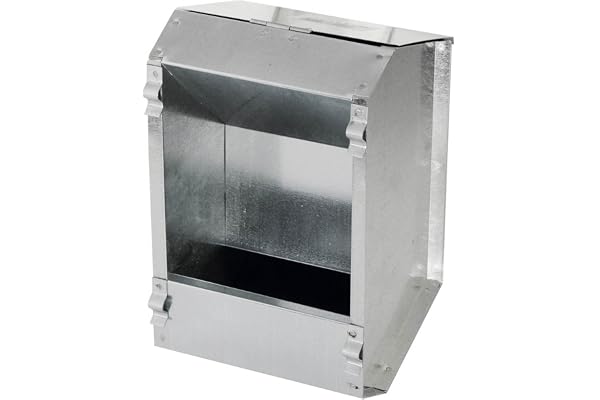 Kerbl Pet Distributeur Automatique de Nourriture, 3L, 2 mangeoire, métal galvanisé, pour Lapins, avec Couvercle, Amovible et remplissable de l'extérieur