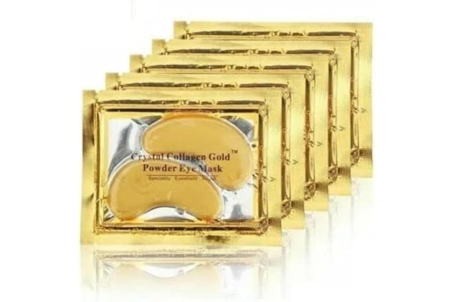 10 Pair Crystal Collagen 24k Gold Under Eye Gel Pad Face Mask Anti Aging Wrinkle Gel Under Eye Patches, Vegan Cruelty-Free Self Care