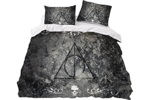 LKFFHAVD Harry Potter Juegos de ropa de cama Hogwarts, ropa de cama de 135 x 200 cm, Hermione con fundas de almohada, estampado 3D, adecuada para niños y niñas (220 x 260 cm, 14)