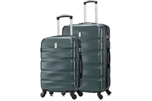 CELIMS - Set Valigie Verde Scuro | Valigie Bagaglio a Mano + Valigia Grande | Trolley Bagaglio a Mano 55x40x20 cm + Trolley Grande | Valigia Cabina + Valigia XL 23 kg