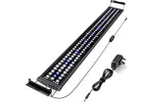 Honpal Aquarium Fish Light, Fish Tank Light with Extendable Brackets & Dimmer-Timer, Suitable for Freshwater/Marine Aquariums Planted Tanks, 18W Blue & White LED Light, for Tank 90-120cm