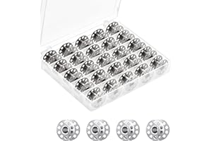 CANGCANG 25PCS Bobina Máquina de Coser,Canillas de Metal para Maquina de Coser,Bobina Maquina Coser con Caja de Almacenaje
