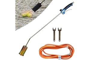 Z.M.C Quemador de malas hierbas 1850 °C, 60 mm de diámetro, quemador de alto rendimiento, 69 kW, longitud del tubo 90 cm, manguera de 5 m, mango ergonómico, herbicida para jardín, techo, madera y