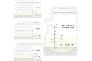 LANJUE 100 Pcs Breast Milk Storage Bags, 250ml Disposable Milk Storage Bags with Pour Spout for Breastfeeding No-Leak Milk Freezer Storage Pouches for Breast Milk Storage