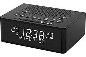 ITOMA Dab/FM Radio con 40 Estaciones preestablecidas, Pantalla LCD dimmbares, función de Doble Alarma para activar/desactivar el Gusto, Snooze, Bluetooth 525