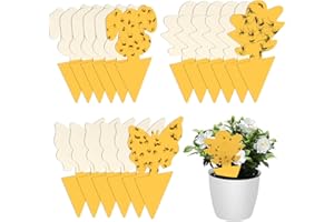 ROUCLO Anti moucherons Interieur, 18 Pcs Piège à Mouches plaques Jaunes Autocollant, Anti Pucerons Plantes Exterieur Attrape Mouche Collant pour la Lutte Contre Les Parasites des Plantes D'intérieur