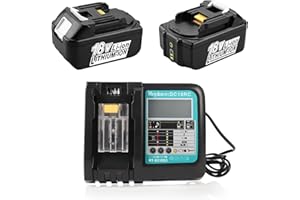 PaillYue BL1850B 18 V 5Ah Bateria z ładowarką DC18RC do Makita 18 V LXT Litowo-jonowa BL1860B BL1850 BL1840 BL1830, kompatybilna z radiem DMR115 Makita wkrętarka 18 V
