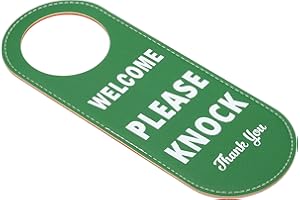 PATIKIL Znak z dwustronnym wieszakiem na drzwi, 1 opakowanie 'Do Not Disturb on Front and Welcome Knock on Back Side Door Gałka Prywatność Znak na spotkanie w biurze, domu, wielokolorowy
