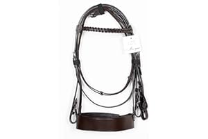 Aces Equine Hunter bridle With 2" Noseband and 1" Plated Browband Premium Quality Brown Colour (COB)