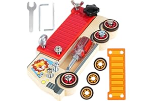 DINORUN Giochi Montessori 3 Anni, Giochi in Legno Camion Giocattolo per Bambini, Cacciavite Giocattoli da Viaggio con Borsa Portaoggetti Giocattoli Educativi 3 4 5 6 Anni