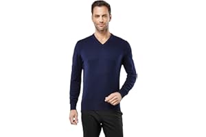 Vincenzo Boretti Maglione-Pullover Elegante da Uomo, Disegno Classico con Collo-a V, Manica-Lunga, Taglio Aderente/Slim-Fit, Caldo - Ideal per Inverno, Autunno, Mezza Stagione