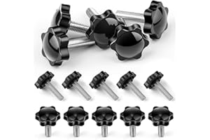 GlasFlength 15 sztuk śrub z uchwytem gwiazdowym M8 x 30 mm, śruba radełkowana, nakrętka z uchwytem gwiazdowym, śruba motylkowa M8, do obrabiarek, urządzeń, instrumentów, urządzeń gospodarstwa