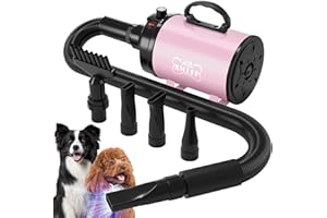 XKISS hundefön Dog Dryer 4.5 HP / 3200 W Blower with Adjustable Speed Dog Grooming Dryer Fan (Pink)