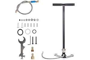 Prettyui 3 Stage Stirrup Charger PCP Hand Pump Gas Filter Pressure Gauge Air Gun Rifle Airrifle 4500psi Air Gun Rifle Seal Folding