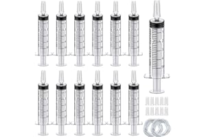REYSHIN 50 pcs 5 ml Seringue avec Capuchons (sans Aiguille),Scellée Individuellement,Jetables en Plastique Seringue,pour Expérience, Distribution, Alimentation d'animaux de Compagnie (5ml-50pcs)