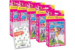 ‎COLLECT-IT.DE MY HOME OF CARDS + TOYS collect-it.de MY HOME OF CARDS + TOYS Exklusive Aufbewahrungshüllen im Bundle mit Mia and Me - Serie 8 - Mias Magische Einhörner - Sammelsticker - 5 Blister