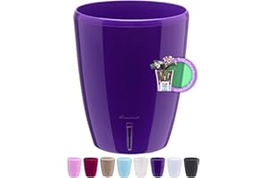 Santino Maceta para Orquídeas Ø 15cm Maceta Autorriego con Sistema de Mecha e Indicador de Nivel de Agua para Interior (Ø 15cm - 2L - Violeta)