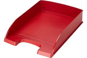 LEITZ 52272025 - Bandeja Plus STANDARD Opaca. Formato vertical color rojo