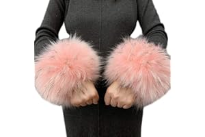 Asudaro Donna Polso Scaldamuscoli Pelliccia Sintetica Invernale Scaldamani con Polsini Corti Pelosi o Regali per Feste