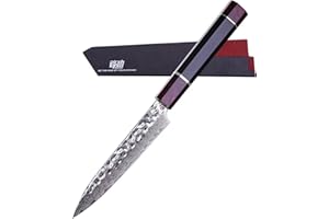 FINDKING Serie Eternity, coltello da cucina con fodero, spelucchino giapponese multiuso, acciaio Damasco, piccolo, per frutta e verdura, 5 pollici/12CM