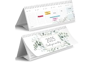 ‎PAPERLIONS Tischkalender 2025 quer I Wochenkalender zum Aufstellen I Schreibtischkalender 2025 im Querformat, zum Hinstellen auf dem Schreibtisch