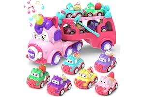 seveclotree Jouet Fille 2 3 4 Ans,7 en 1 Licorne Jouet de Camion pour Enfant,Sons et Lumières,Enfant 2-6 Ans Cadeau Anniversaire Fille Enfants 2 3 4 5 6 Ans