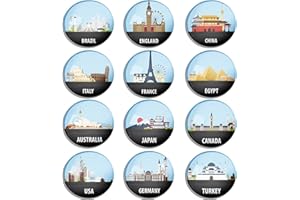 Berkin Arts 12 Piezas Lindo Redondo Cristal de Vidrio Fuerte Imanes de Nevera Magnético Pegatina de Nevera Guía de Viaje Imágenes Vectoriales Tendencia en Fiverr