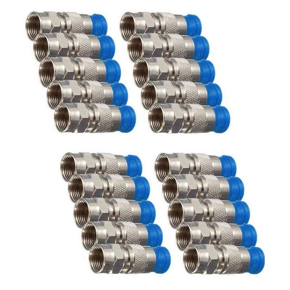 Axtella Professional Grade Long Life F Connectors for Cable and Dish TV Set up Box - 20 Pieces