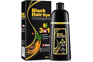 NEWVENPER shampoing colorant noir, Shampooing Teinture Instantanée pour Cheveux, Coloration des Cheveux en Quelques Minutes Teinture Naturelle et Durable, Shampooing Colorant pour Hommes Femmes
