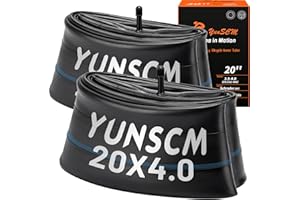 YunSCM 20x4 Fat Bike Tubes 20x4.0 E-Bike Fat Tyre Tubes 20" Compatible with 20x3.50/4.0 Mountain/Road/e Bike/Bicycle Tube 20x3.5 20 x 4.0| AV32mm Schrader Valve
