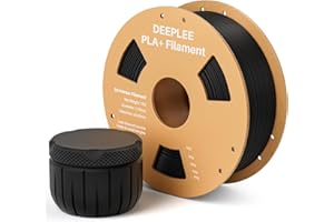 ‎DEEPLEE DEEPLEE PLA+ Filament 1.75mm, PLA Plus 3D Drucker Filament, Maßgenauigkeit +/- 0,02 mm, Filament 3D-Druckmaterialien, Schwarz 1kg (2,2lbs)
