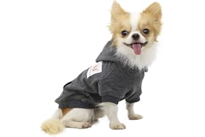LOPHIPETS Hunde-Kapuzenpullover aus Baumwolle für kleine Hunde, Chihuahua, Welpenkleidung, Kälteschutzmantel, Anthrazit/Größe L