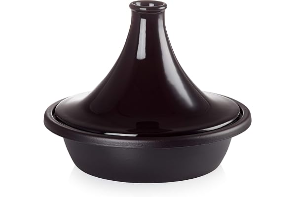 Le Creuset, Tajine en Fonte Émaillée, Ronde, Ø 31 cm, Compatible avec Toutes Sources de Chaleur (Induction et Four inclus), 4.02 kg, Noir