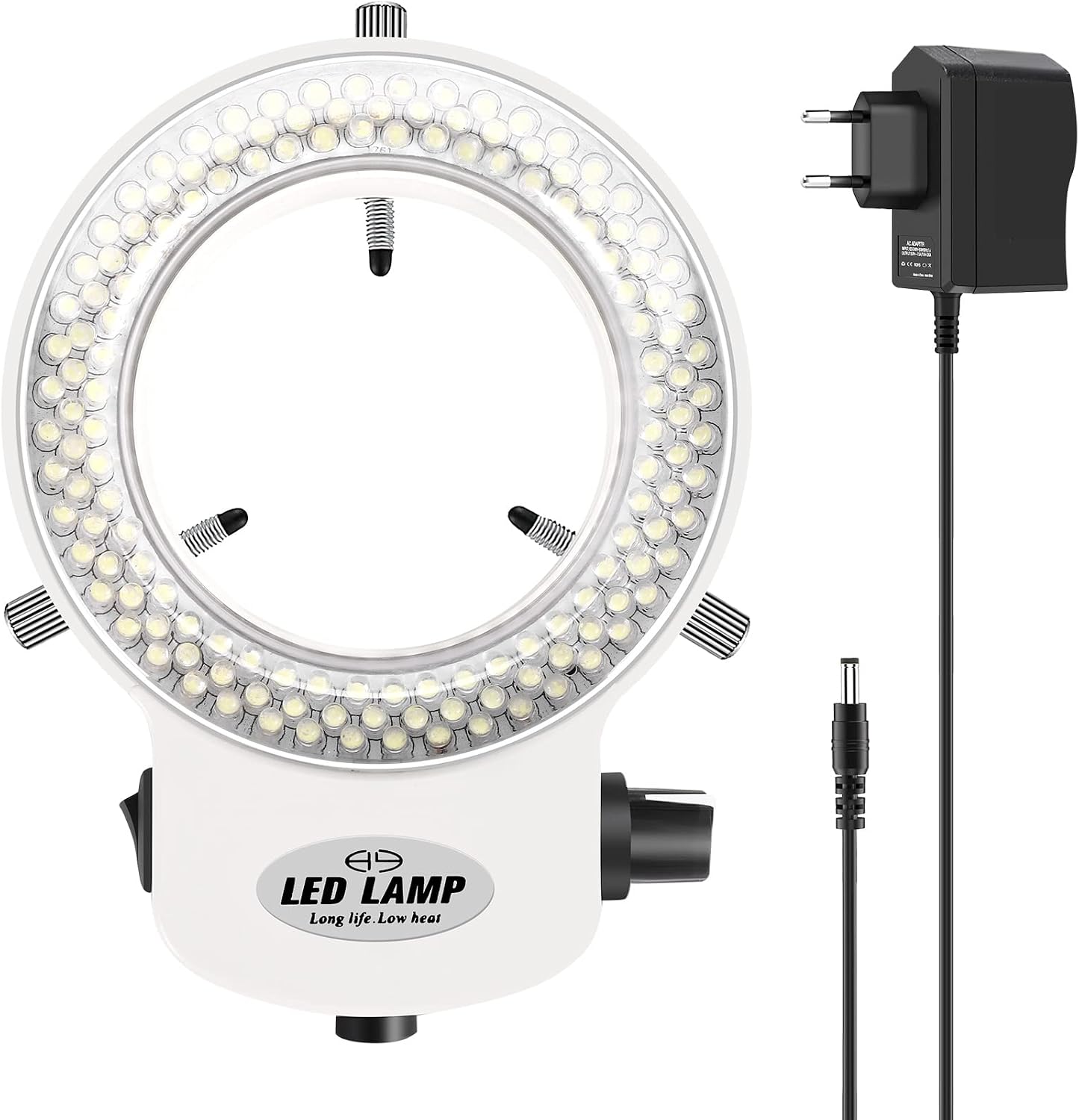 Jevina Anillo de luz de 144LED para microscopio, lámpara de microscopio, luz 6000K 0-100% Ajustable