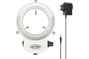 Liseng 144 LED, luce ad industriale, lampada ad per microscopio ottico ad , sorgente 6000 K, luminosità regolabile 0-100% (spina europea)