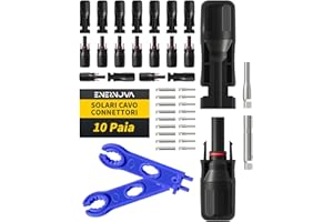 ENERNOVA Connettori Solari, 5/10/20/24/30 paia di Connettore Pannello Fotovoltaico, IP68 Impermeabile Connettori, Compatibile con Cavo Solare 2.5/4/6mm², per Pannello Solare Maschio/Femmina(10PCS)