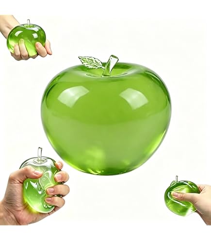 Jouet Anti-stress Pomme Verte Réaliste – Squishy En TPR Doux, Portable Et Idéal Pour Adultes Et Enfants