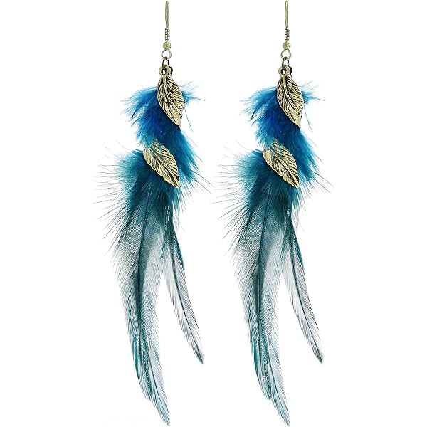 Set 3 Paia Orecchini Piuma Etnici Boho | Orecchini Pendenti Lunghi Con Nappe Colorate Per Donna